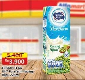 Promo Harga FRISIAN FLAG Susu UHT Purefarm Kacang Hijau 225 ml - Alfamart
