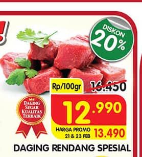 Promo Harga Daging Rendang Sapi Special per 100 gr - Superindo