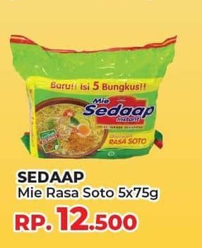 Promo Harga Sedaap Mie Kuah Soto per 5 pcs 75 gr - Yogya