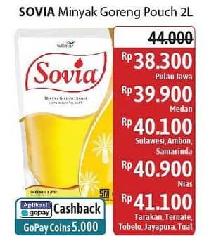 Promo Harga Sovia Minyak Goreng 2000 ml - Alfamidi