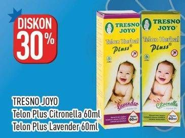 Promo Harga Tresno Joyo Minyak Telon Herbal Plus Citronella, Lavender 60 ml - Hypermart