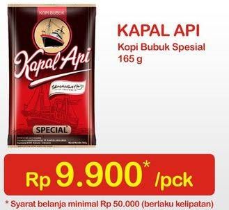 Promo Harga Kapal Api Kopi Bubuk Special 165 gr - Indomaret