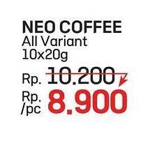 Promo Harga Neo Coffee 3 in 1 Instant Coffee All Variants per 10 pcs 20 gr - LotteMart