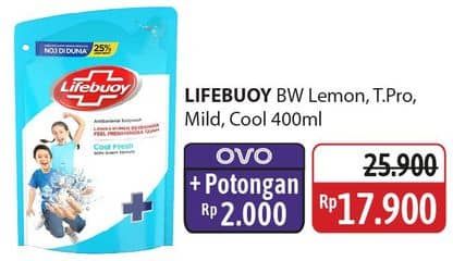 Promo Harga Lifebuoy Body Wash Lemon Fresh, Mild Care, Total 10, Cool Fresh 400 ml - Alfamidi