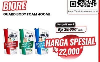 Promo Harga Biore Guard Body Foam 400 ml - Carrefour