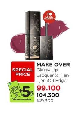 Promo Harga Make Over Glassy Lip Lacquer X Hian Tjen 401 Edge 4 gr - Watsons