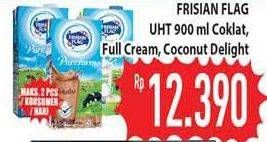 Promo Harga FRISIAN FLAG Susu UHT Purefarm Full Cream, Cokelat, Coconut 900 ml - Hypermart