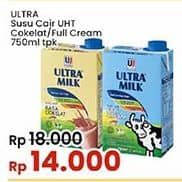 Promo Harga Ultra Milk Susu UHT Coklat, Full Cream 750 ml - Indomaret