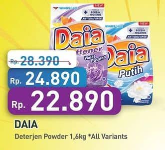 Promo Harga Daia Deterjen Bubuk All Variants 1700 gr - Hypermart