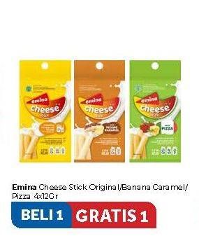 Promo Harga EMINA Cheese Stick Original, Pisang Karamel, Pizza per 4 pcs 12 gr - Carrefour
