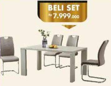 Promo Harga OLSEN Dining Chair, OPHELIA Dining Chair, OSIRIS Dining Table  - Carrefour