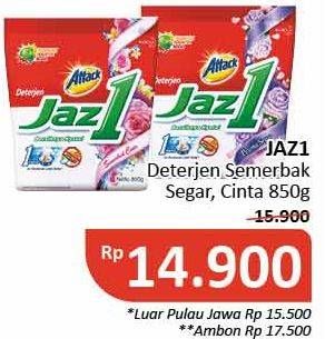 Promo Harga ATTACK Jaz1 Detergent Powder Pesona Segar, Semerbak Cinta 850 gr - Alfamidi