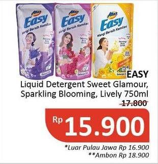 Promo Harga ATTACK Easy Detergent Liquid Sweet Glamour, Sparkling Bloom, Lively Energetic 750 ml - Alfamidi