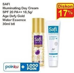 Promo Harga SAFI Illuminating Day Cream SPF 20 PA++/ Age Defy Gold Water Essence  - Indomaret