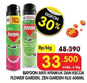Promo Harga Baygon Insektisida Spray Flower Garden, Zen Garden 600 ml - Superindo