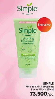 Promo Harga SIMPLE Kind to Skin Facial Wash Refreshing 150 ml - Guardian