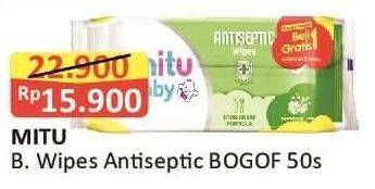 Promo Harga MITU Baby Wipes Antiseptic Refreshing Lime 50 sheet - Alfamart
