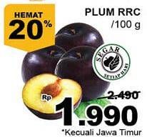 Promo Harga Plum RRC per 100 gr - Giant