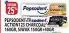 Promo Harga PEPSODENT Pasta Gigi Action 123 Charcoal, Siwak 160 gr - Hypermart