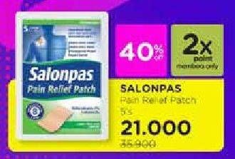Promo Harga SALONPAS Pain Relief Patch 5 pcs - Watsons