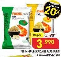 Promo Harga FINNA Kerupuk Udang Pars Curry, Seaweed 400 gr - Superindo