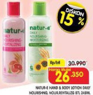 Promo Harga NATUR-E Hand Body Lotion Daily Nourishing Revitalizing 245 ml - Superindo