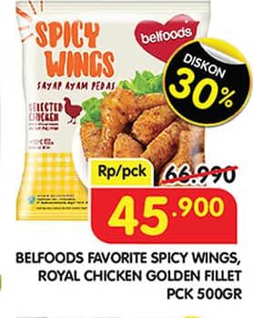 Promo Harga Belfoods Spicy Wing/Royal Golden Fillet  - Superindo