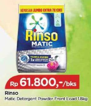 Promo Harga Rinso Detergent Matic Powder Front Load 1000 gr - TIP TOP