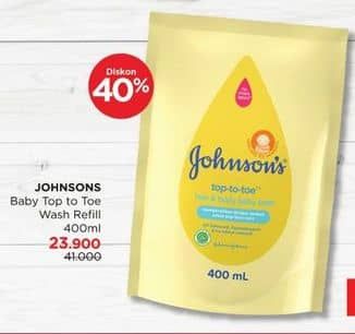 Johnsons Baby Wash Top To Toe 400 ml Diskon 41%, Harga Promo Rp23.900, Harga Normal Rp41.000