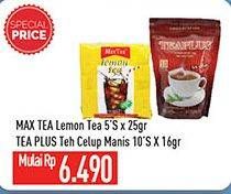 Promo Harga MAX TEA Lemon Tea 5s/ TEA PLUS Teh Celup 10s  - Hypermart