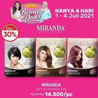 Promo Harga MIRANDA Hair Color Shampoo 30 ml - Guardian
