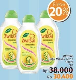 Promo Harga ZWITSAL Natural Baby Bath Minyak Telon 100 ml - LotteMart