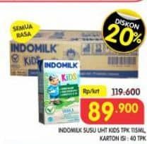 Promo Harga Indomilk Susu UHT Kids All Variants per 40 pcs 115 ml - Superindo