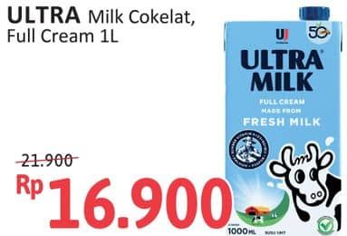 Promo Harga Ultra Milk Susu UHT Coklat, Full Cream 1000 ml - Alfamidi