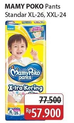 Promo Harga Mamy Poko Pants Xtra Kering XL26, XXL24 24 pcs - Alfamidi