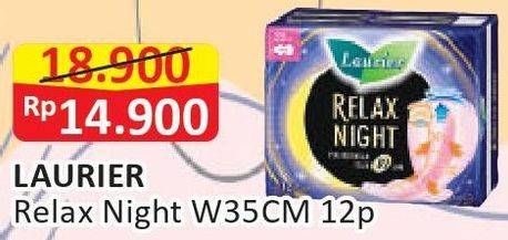 Promo Harga Laurier Relax Night 35cm 12 pcs - Alfamart