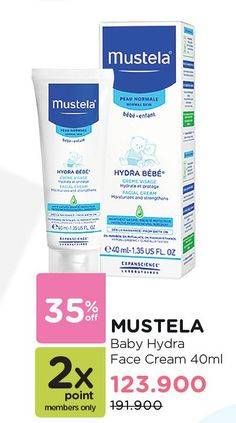 Promo Harga MUSTELA Baby Hydra Facial Cream 40 ml - Watsons