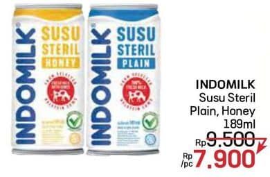 Promo Harga Indomilk Susu Steril Honey, Plain 189 ml - LotteMart