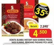 Promo Harga Kokita Bumbu Nasi Goreng Pedas, Nasi Kuning, Rendang 60 gr - Superindo