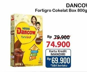 Promo Harga Dancow FortiGro Susu Bubuk Instant Cokelat 800 gr - Alfamart