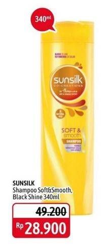 Promo Harga SUNSILK Shampoo Soft Smooth, Black Shine 340 ml - Alfamidi