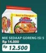 Promo Harga SEDAAP Mie Goreng Original per 5 pcs 90 gr - Alfamart