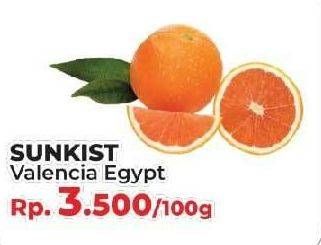 Promo Harga Jeruk Sunkist Valencia Egypt per 100 gr - Yogya