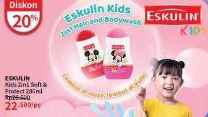 Promo Harga Eskulin Kids Hair & Body Wash Soft Protect 280 ml - Guardian