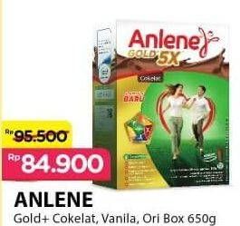 Promo Harga ANLENE Gold Plus Susu High Calcium Cokelat, Original, Vanila 650 gr - Alfamart