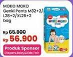 Promo Harga Genki Moko Moko Pants XL26+2, L28+2, M32+2 28 pcs - Indomaret