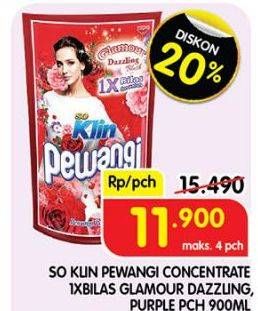 Promo Harga So Klin Pewangi Sekali Bilas Glamour Dazzling, Glamour Purple 900 ml - Superindo