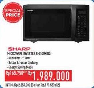 Promo Harga Sharp Microwave Inverter R-650GX(BS)  - Hypermart