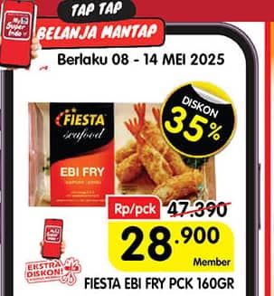 Promo Harga Fiesta Seafood Ebi Fry 160 gr - Superindo
