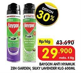 Promo Harga Baygon Insektisida Spray Zen Garden, Silky Lavender 600 ml - Superindo